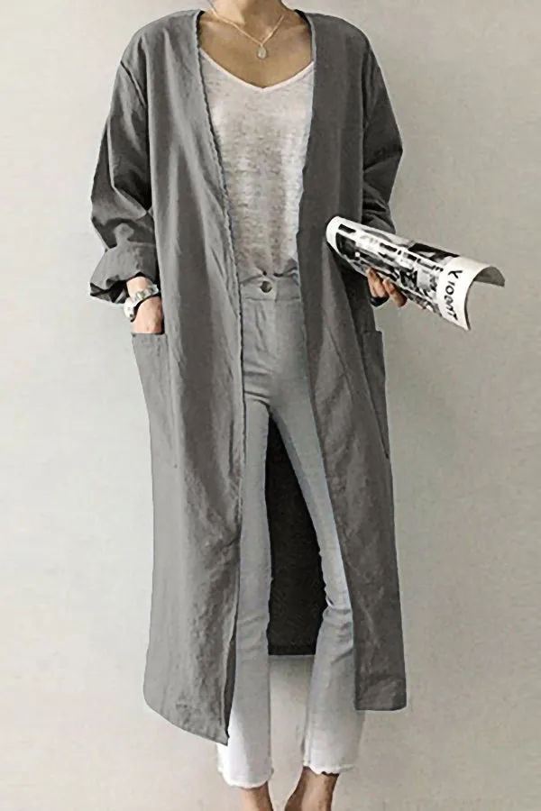 Women's Loose V-neck Trench Coat