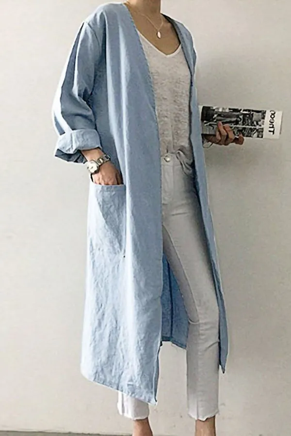 Women's Loose V-neck Trench Coat