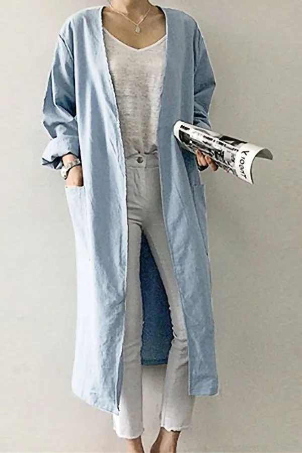 Women's Loose V-neck Trench Coat