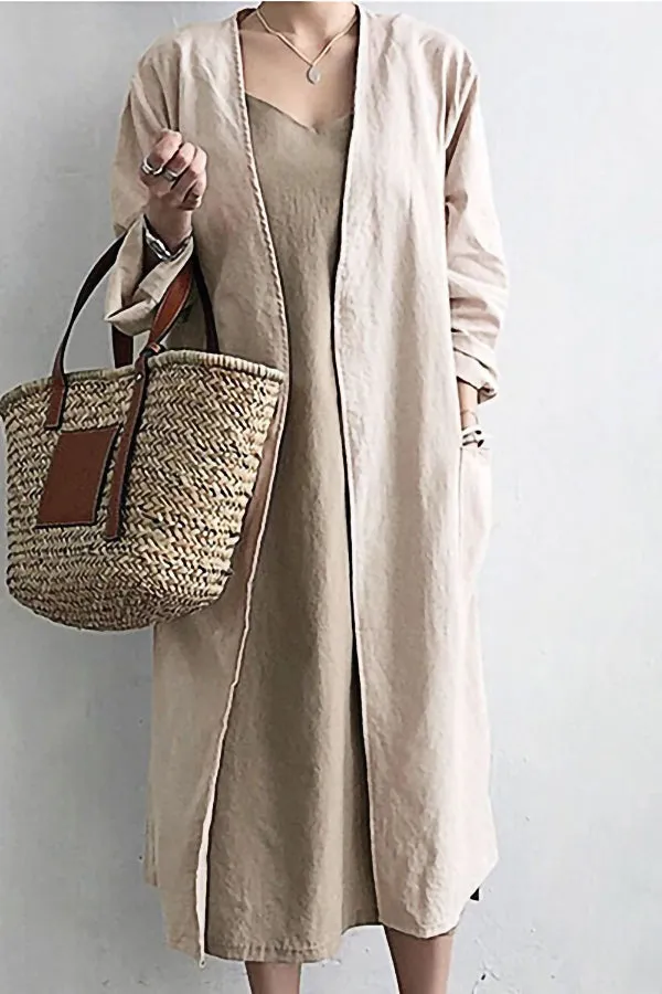 Women's Loose V-neck Trench Coat