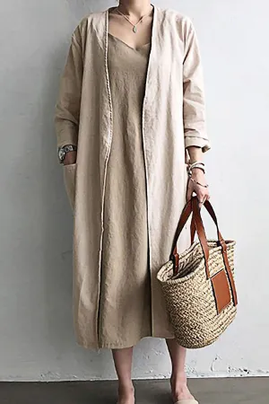 Women's Loose V-neck Trench Coat
