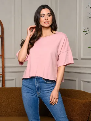 WOMEN'S SHORT SLEEVE LOOSE FIT TOP