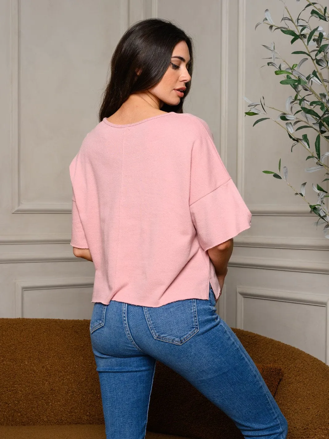 WOMEN'S SHORT SLEEVE LOOSE FIT TOP