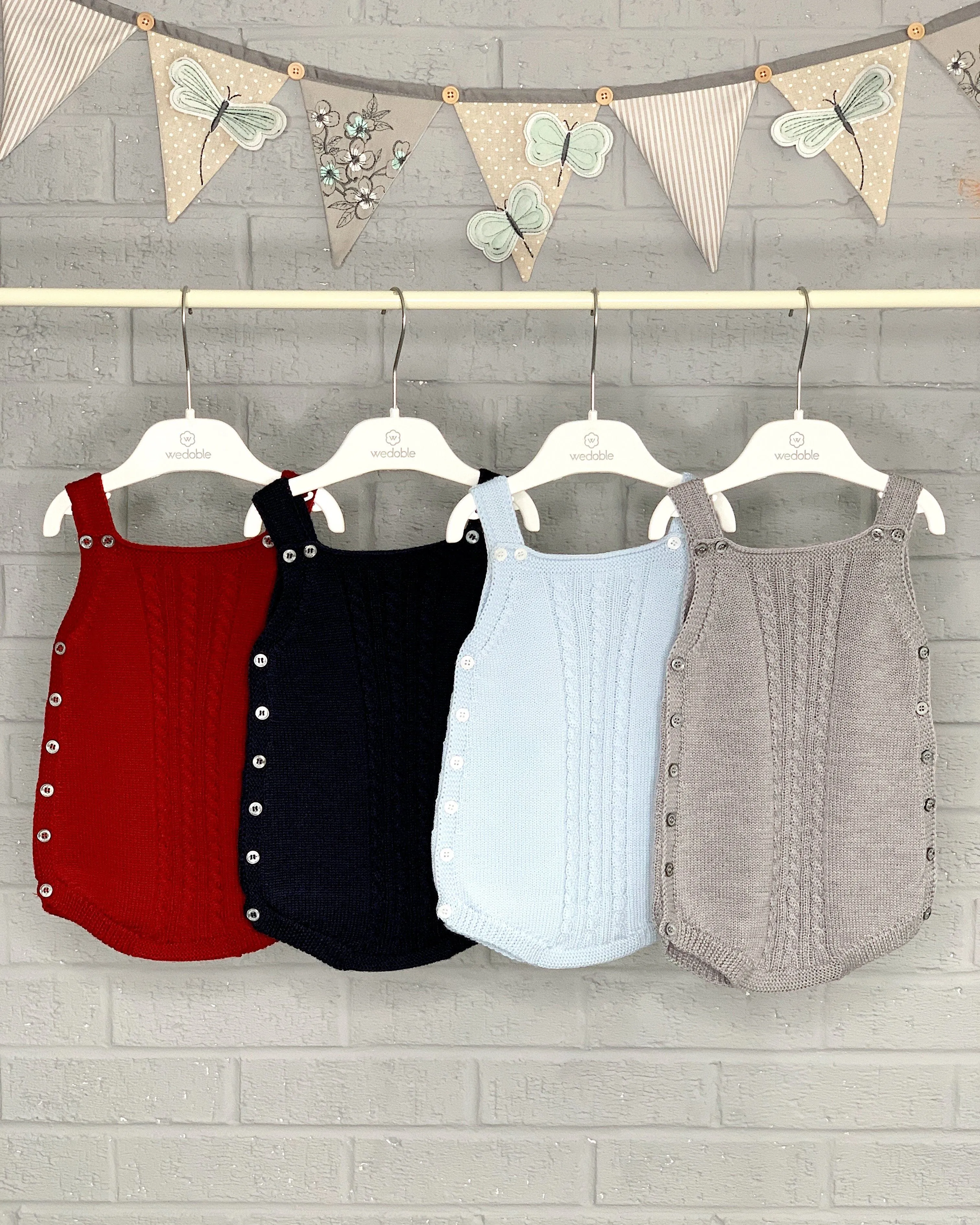 Wool Cable Knit Dungaree Romper