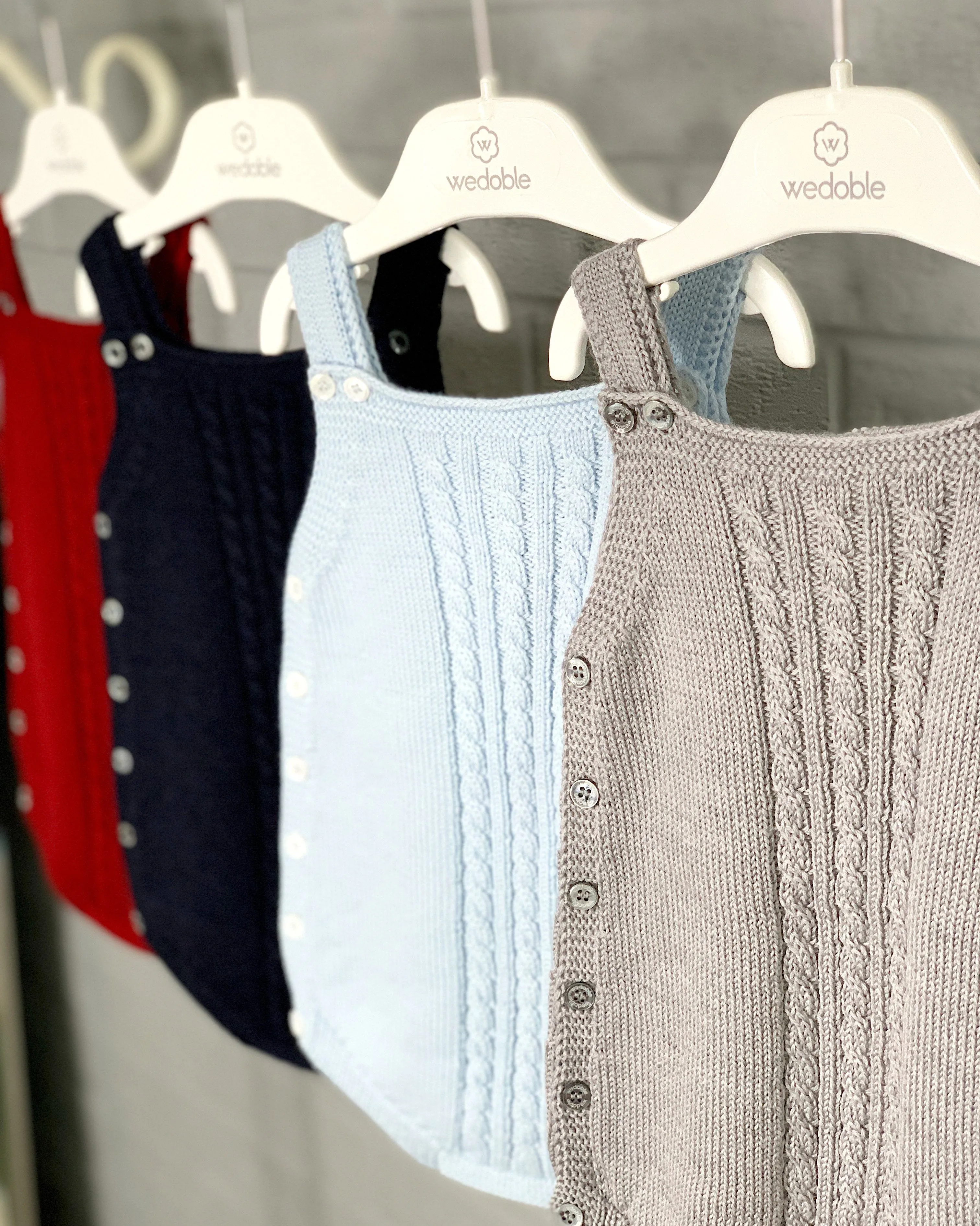 Wool Cable Knit Dungaree Romper