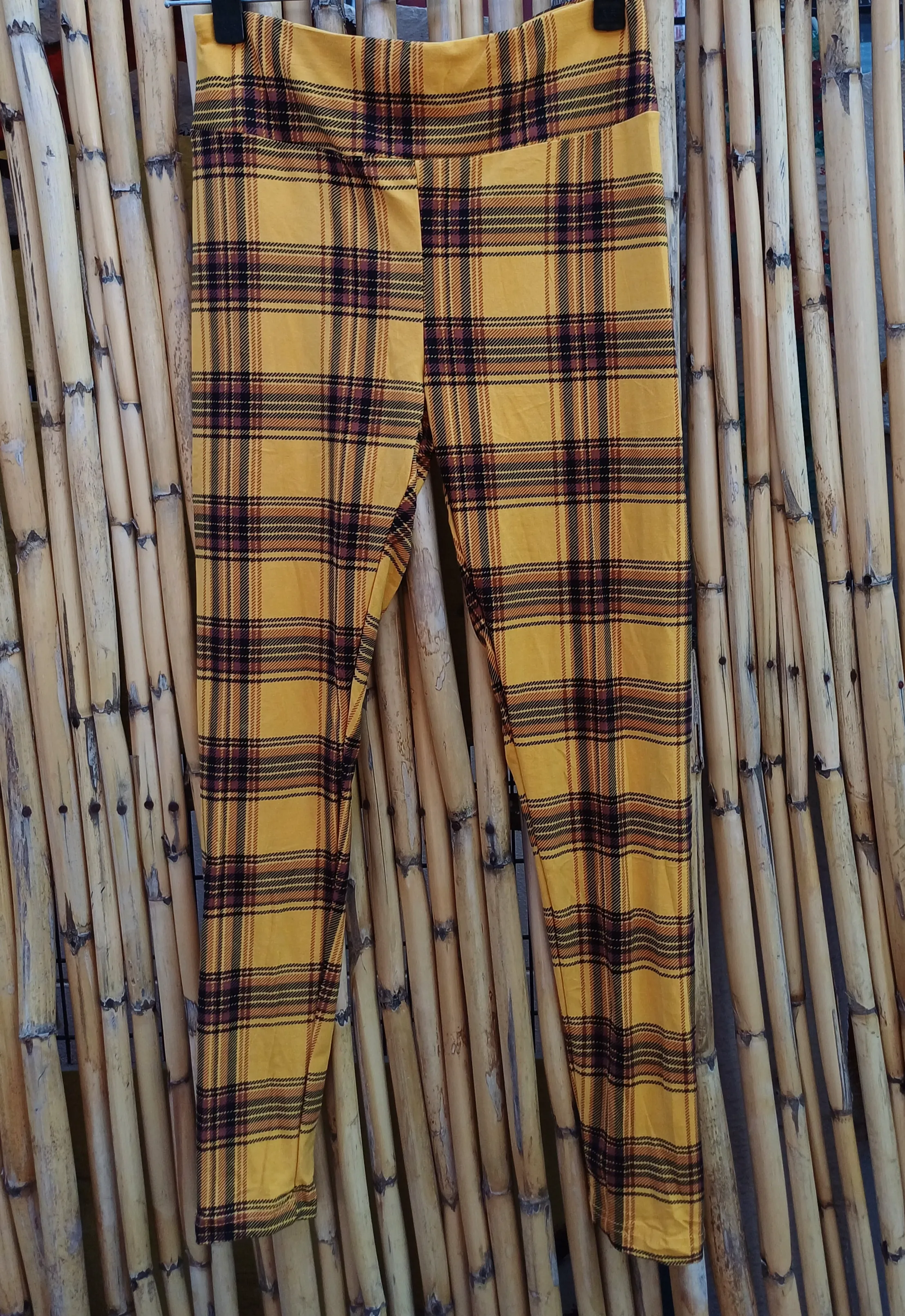 Yellow Plaid Leggings