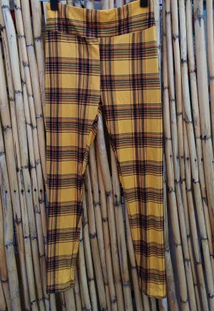 Yellow Plaid Leggings