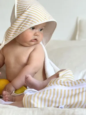 Yellow Stripes Bamboo Baby Towel
